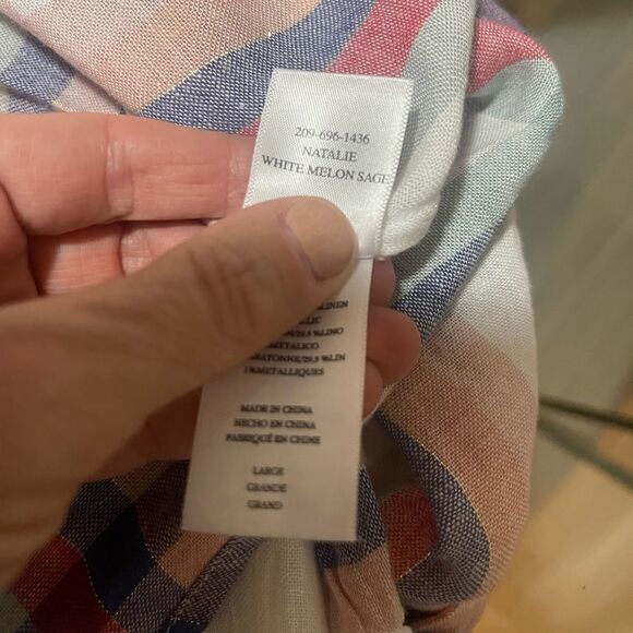 RAILS Natalie Linen Blend Plaid Shirt. - Picture 8 of 8